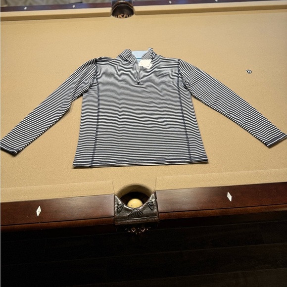 Crewcuts Gray and White Striped Quarter zip - Picture 1 of 4